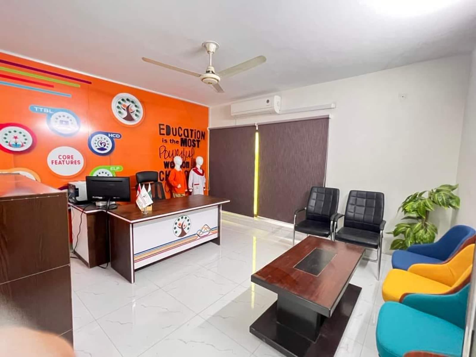 Principal office with core features wall at Quaid Campus